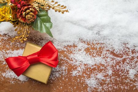 Christmas background of de-focused lights with decorated.space for text.selective focusの写真素材