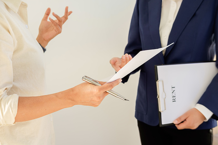 Real estate broker residential house and car rent listing contractの写真素材