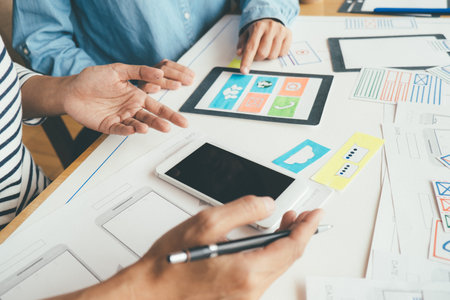 Creative Web Designer planning application and developing template layout, framework for mobile...