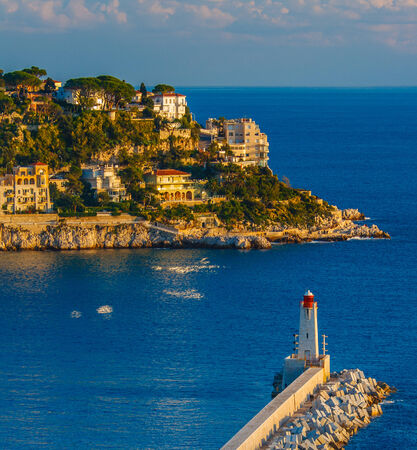 Lighthouse on the Rivieraの写真素材