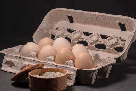 Using eggs and salt, you can cook a good and tasty Breakfastの写真素材