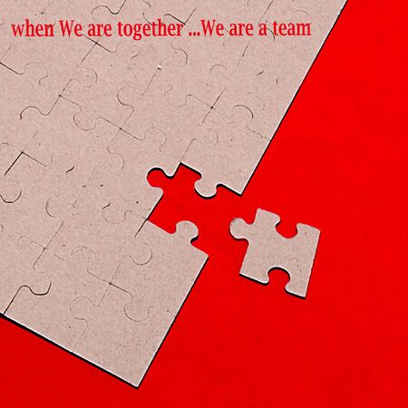 puzzles on a blue backgroundの写真素材