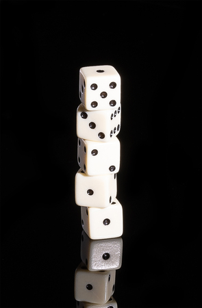 the high-resolution photo of dark color, on which the dice with a Fibonacci numberの写真素材
