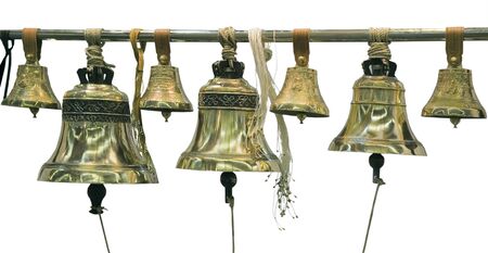 Bronze bells from Christian churchの写真素材
