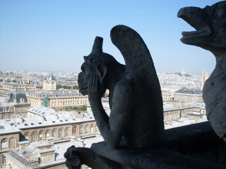 Chimera of Notre Dame de Paris.の写真素材