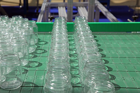 Technological line for washing of glass jars