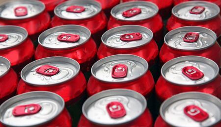 Many cans of beer with water drops の写真素材