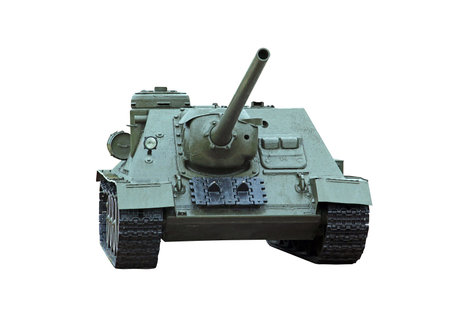 isolated self-propelled armored artillery howitzer SU100