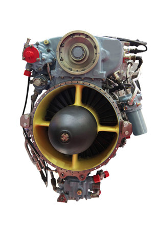 Detailed exposure of a turbo jet engine for helicopter