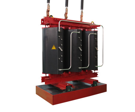 isolated electric transformer on white background