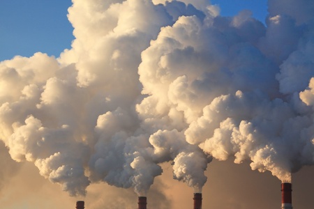 Smoke from the Pipes of Heat Station の写真素材