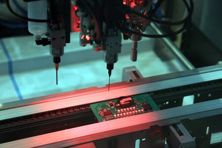Equipment for the electronic control of the correct installation of printed-circuit boardsの写真素材
