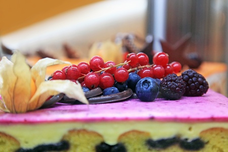 Closeup of fancy gourmet fresh fruit dessert tarts の写真素材