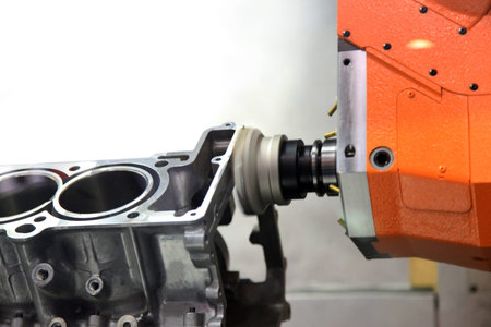 CNC-milling center processes cylinder head