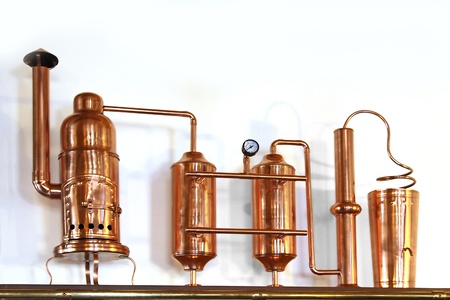 Alembic Copper - Distillation apparatus employed for the distillation of alcohol  Small modelの写真素材