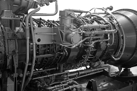 Gas turbine for power generation by burning natural gasの写真素材