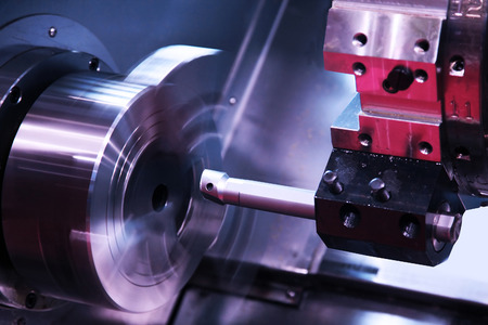 milling detail on metal cutting machine tool at factoryの写真素材