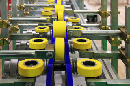 roller conveyor for furniture manufacture for forming furniture partsの写真素材