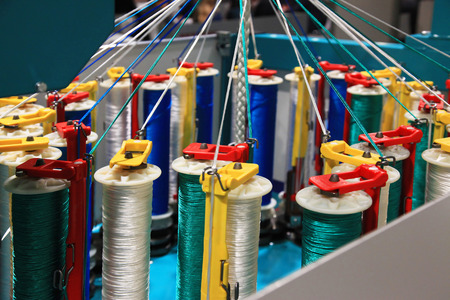 Rope braiding machine for the weaving industryの写真素材