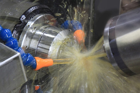 Machining of the part in the CNC machine with cooling