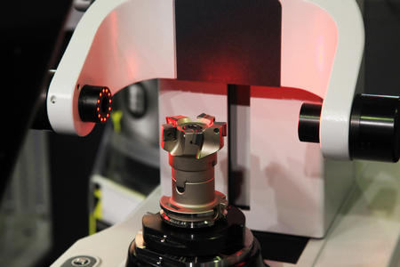 Control of the cutter on the laser measuring deviceの写真素材