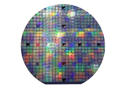 colorful Semiconductor wafer disk made of siliconの写真素材