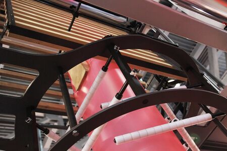 Blown film extrusion plastic bag making machineの写真素材