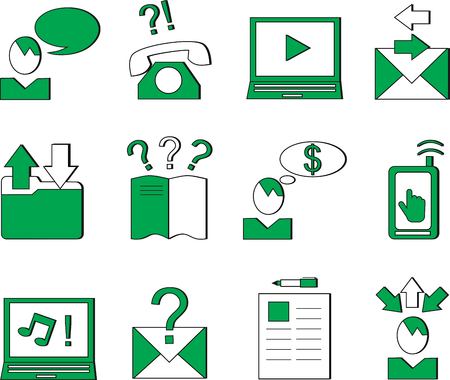 icons for business, people tells, the entering and outgoing messages, communication graphics, the folder for the computer,の写真素材