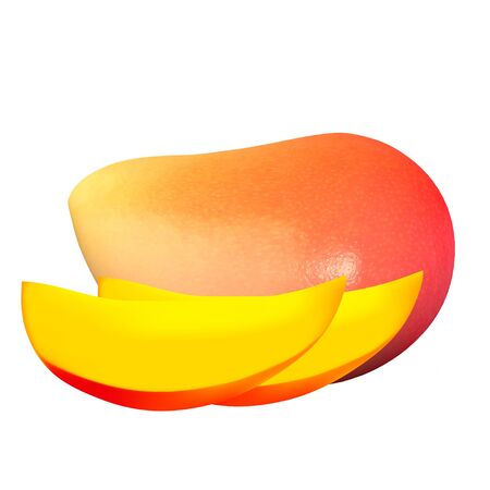 mango of yellow-red color, ripe juicy fruit, exotic fruit, fresh healthy food, tropical round fruit, a natural food, an exotic product, the tasty food, sweet fruit skinned, fresh food,の写真素材