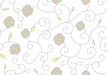 Example of flowers for fabric, seamless structure, a graphic element of design, a petal of the blossoming flower, plants interwoven into standard, botanical decoration, a vector pattern,のイラスト素材
