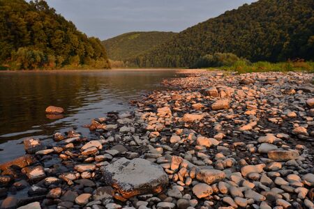 Bank of the river Dniesterの写真素材