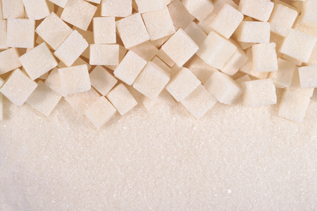 White granulated and refined sugar as background textureの写真素材