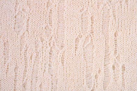 White knitted fabric texture backgroundの写真素材