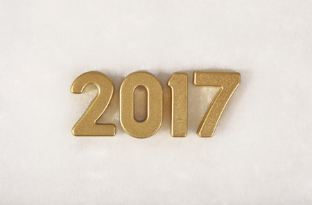 2017 year golden figures on a white background