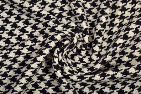 Draped tweed goose foot wool fabric as texture
