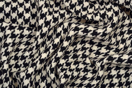 Draped tweed goose foot wool fabric as textureの写真素材