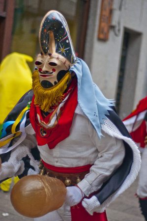 LIMIA XINZO OF-SPAIN-JANUARY 31 2016 Carnival of the Galician city of Ourense xinzo in Their typical dressesのeditorial素材