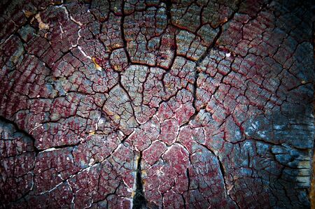 Close-up of bright pink and red painted wooden planksの写真素材