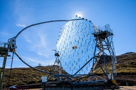 View on large daytime telescope in Canary islandsの写真素材