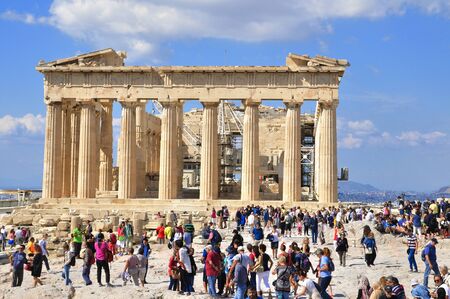 Athens, greece september 25,2016 athens bars full of tourists taking a break in the islet centerのeditorial素材