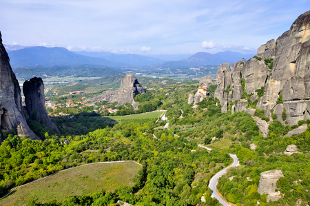 Meteora Monasteries located north of Greece in the region of Thessalyの写真素材