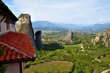 Meteora Monasteries located north of Greece in the region of Thessalyの写真素材
