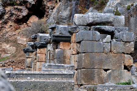 Ancient ruins of delphi in greece on a sunny dayの写真素材