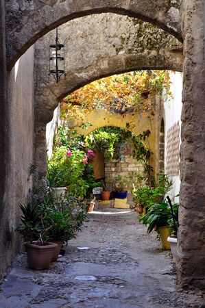 View of the historic island of rhodes greeceの写真素材