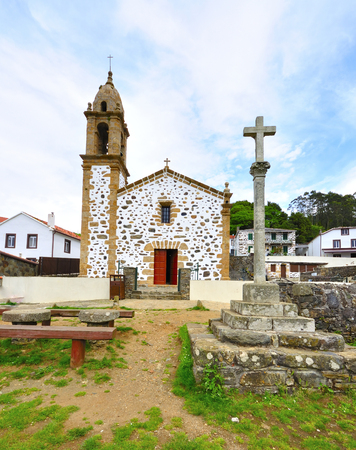 church of San Andrés de Teixido on the coast of death in galicia tells the lellenda that who does not live goes from deadの写真素材