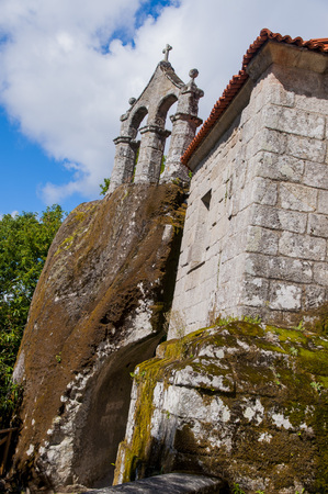 San's Pedro Monastery of Rocks is an ancient monastery in Galicia Spainの写真素材