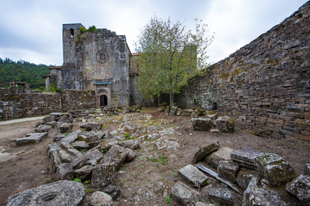  Monastery of The Carboeiro's St Lawrence is a former Benedictine monastery in ruins placed in galicia spainの写真素材