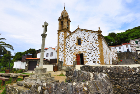 church of San AndrÃ©s de Teixido on the coast of death in galicia tells the lellenda that who does not live goes from deadの写真素材