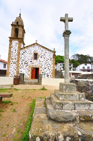 church of San AndrÃ©s de Teixido on the coast of death in galicia tells the lellenda that who does not live goes from deadの写真素材