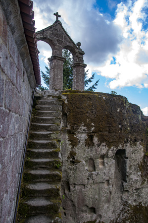 San's Pedro Monastery of Rocks is an ancient monastery in Galicia Spainの写真素材